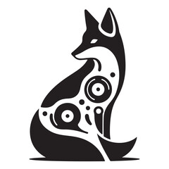 Obraz premium Geometric Fox Illustration Abstract Animal Design