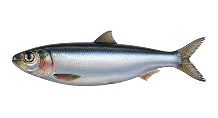 Fototapeta premium Sardines Fish Realistic Isolated Image on White Background