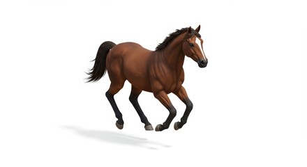 Obraz premium A Stunning Bay Horse in Motion: Grace, Speed, and Elegance