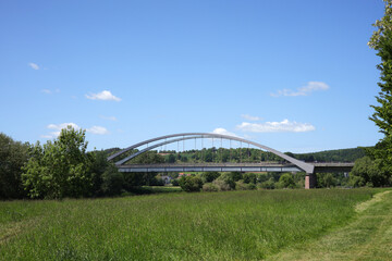 Weser bridge in Holzminden, region Weserbergland - Germany