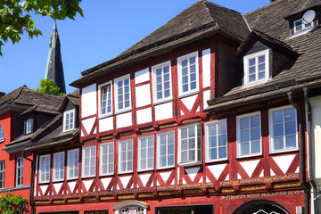 Obraz premium Historic architecture in Holzminden, Weserbergland region - Germany