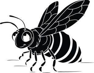 Hand drawing style of bee vector.  It is suitable for insect icon, sign or symbol.