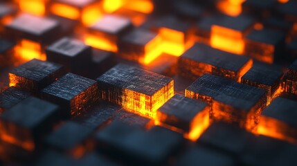 Abstract glowing blocks