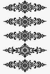 Timeless Baroque Wedding Decor: A Set of Feminine Swirls & Design Elements – Perfect for Stencils, Invitations, and Vintage-Inspired Designs (Black & White, UHD).

