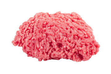 Obraz premium Freshly minced raw meat isolated on white background