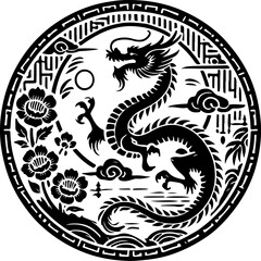 vector illustration sketch silhouette design icon logo symbol character animal mythology ethnic traditional abstract modern