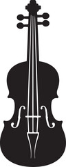Classical Violin Icon Silhouette Vector Art