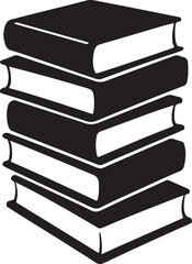 Book Pile Icon Silhouette Vector Illustration