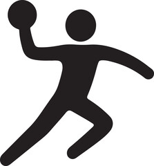 Handball Player Silhouette Icon Vector Art