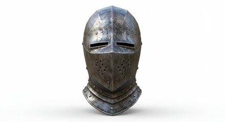 Medieval Knight's Helmet: A Close-Up View of an Ancient Armor Piece