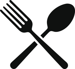Spoon and fork icon, restaurant business concept, vector illustration