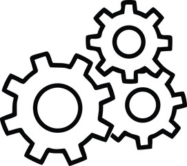gear icon, Gear Settings thin line symbol, cogwheel, Vector Illustration