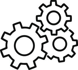 gear icon, Gear Settings thin line symbol, cogwheel, Vector Illustration