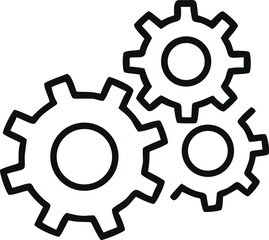 gear icon, Gear Settings thin line symbol, cogwheel, Vector Illustration
