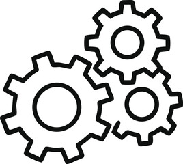 gear icon, Gear Settings thin line symbol, cogwheel, Vector Illustration