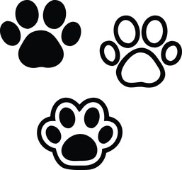 Dog or cat footprint vector icon illustration, animal f paw print isolated on white background