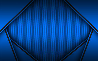 Blue abstract background with layers above each other. Modern design template. Vector illustration with oblique stripes and lines