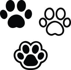 Dog or cat footprint vector icon illustration, animal f paw print isolated on white background