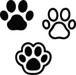 Dog or cat footprint vector icon illustration, animal f paw print isolated on white background