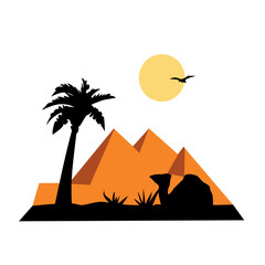 Camel Caravan Illustration