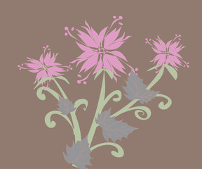 abstract floral background, flowers with thin petals