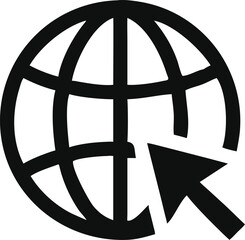 go to web icon symbol, vector flat design Illustration