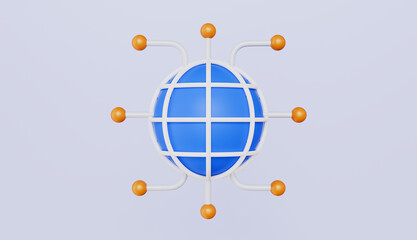 Global Network A 3D Render of Worldwide Connectivity