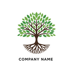 Obraz premium Abstract tree with roots logo design