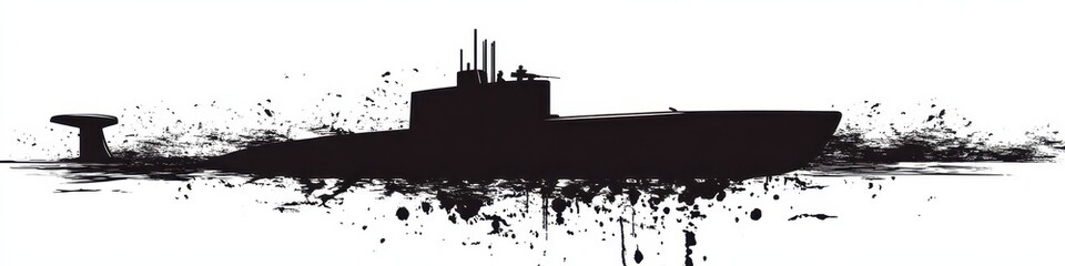 Monochrome Submarine Shape: A Graphic Representation of Underwater Exploration