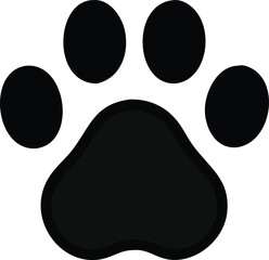 Pet paw editable stroke icon. footprints Pet paw, Heart with pet paw, print dog cat icon, vector illustration