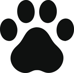 Pet paw editable stroke icon. footprints Pet paw, Heart with pet paw, print dog cat icon, vector illustration