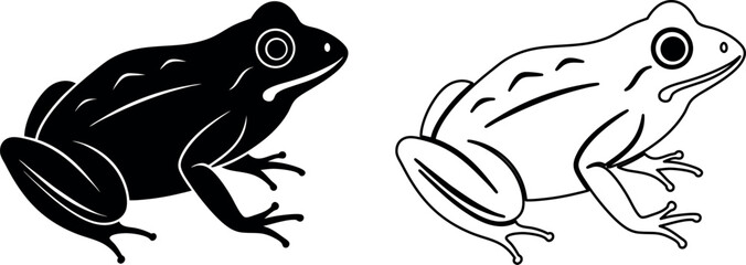 Frog Illustration in Vector Format with Bright Primary Colors and Simple Design