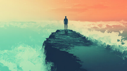  A person getting out of their comfort zone by trying something new, illustrating personal growth 