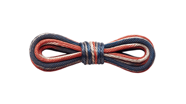 A high-resolution image of a single cord wrap, centered in the frame, white background --ar 16:9
