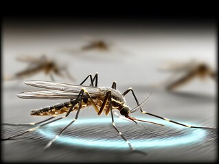Mosquito in focus, digital illustration
