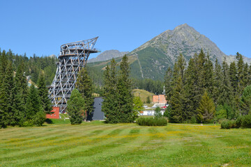 Tatras Tower and Predne Solisko peak. Strbske Pleso, Slovakia