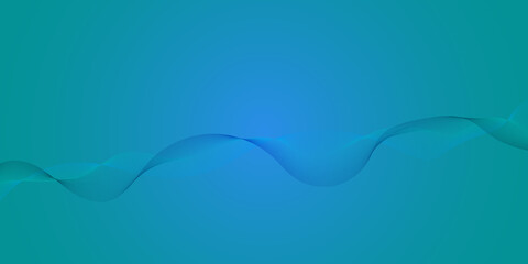 Abstract teal background with flowing linear waves