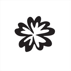 Petal-shaped black icon of hibiscus in abstract form. Great for minimalist posters or logo design elements. © zunnaissante