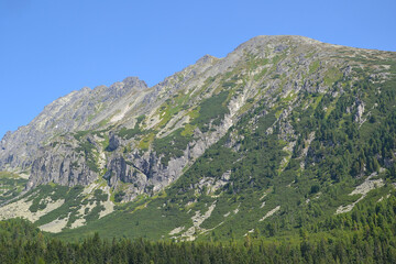 Mlynicka dolina, a valley located in the Slovak High Tatras. View from the Solisko Express chairlift; Slovakia