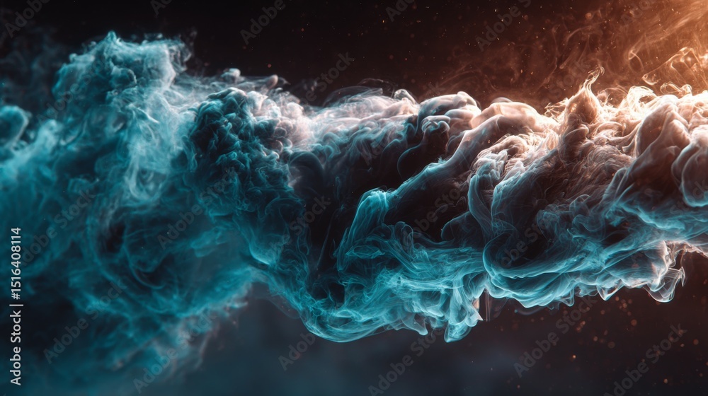 Aufkleber Exploring the Ethereal Beauty of a Swirling Smoke Vortex With Intricate Textures and Soft Gradients Illuminated From Behind Against a Deep Black Backdrop