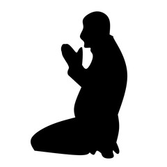 Muslim Pray Silhouette Illustrtion