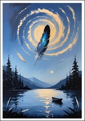 Digital abstract painting with layered textures and symbolic shapes. Ideal for modern home decor, creative inspiration, or printable wall art. Designed to spark curiosity and emotional reflection