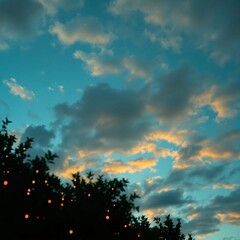 Twilight Sky with Fairy Lights