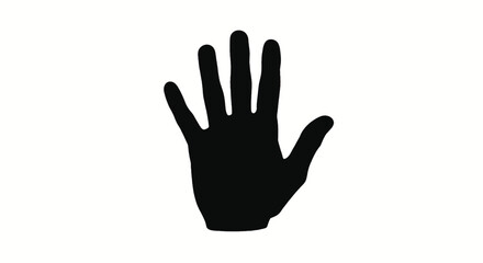 Obraz premium A simple and bold silhouette of a hand in a gesture, with an open palm and fingers.