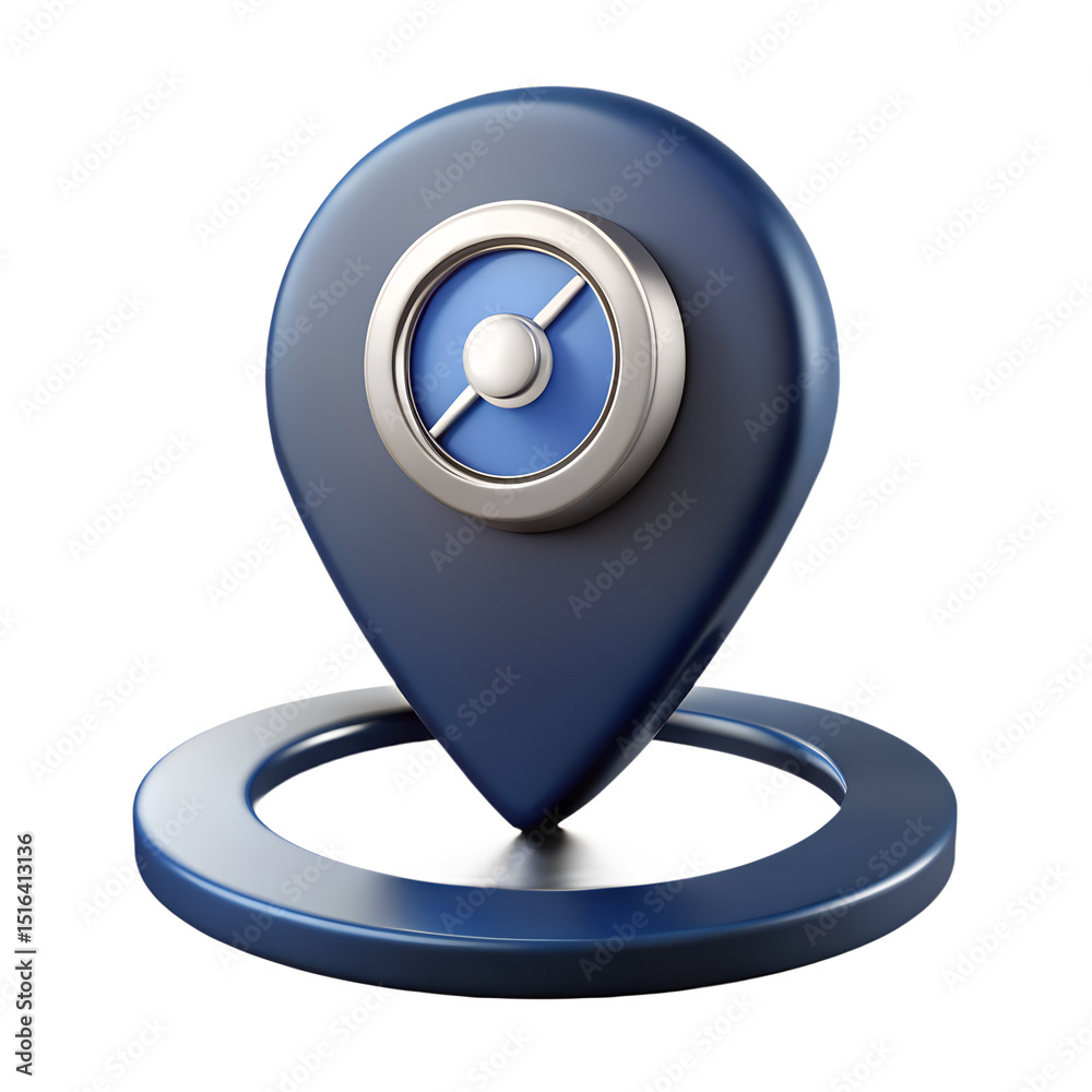 Poster modern 3d rendering of a navigation location pin icon isolated on a transparent background design re