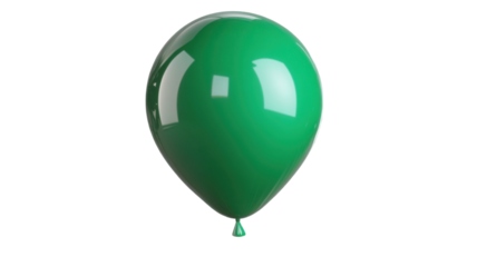Title: Green Balloon Isolated on White Background Minimal Object Photography