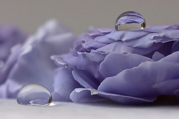 Rose petals, water droplets, close-up