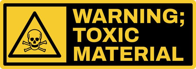 warning safety signs v3 uppercase text_warning ; toxic material_landscape size 1/2 a4,a3,a2,a1 