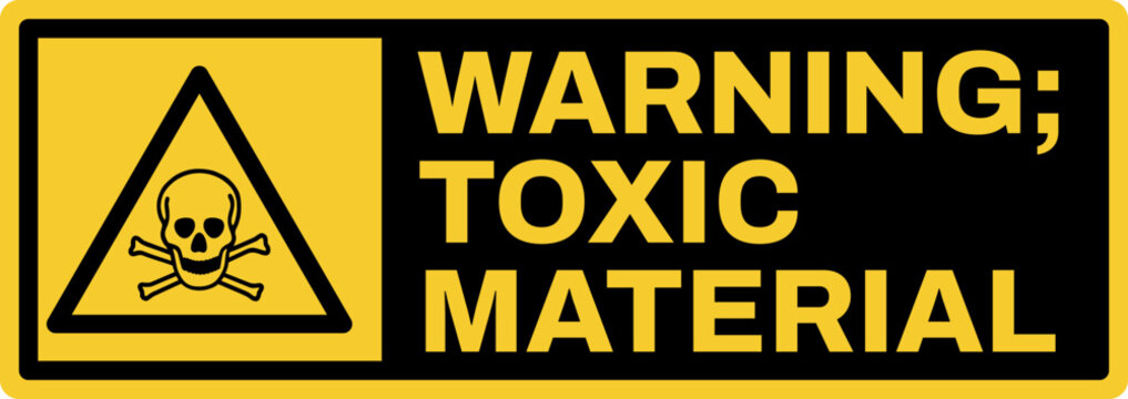 warning safety signs v3 uppercase text_warning ; toxic material_landscape size 1/2 a4,a3,a2,a1  
