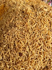 Abundant Pile of Golden Sev Namkeen